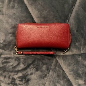 Michael Kors Red Leather Wristlet